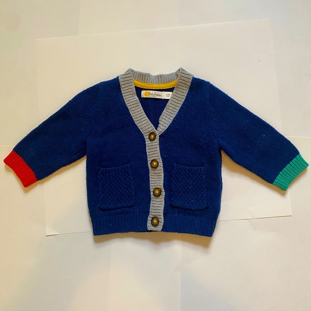 Baby Boden Color Block Cardigan
